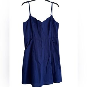 Market & Spruce Blue Crissie Linen Blend Dress